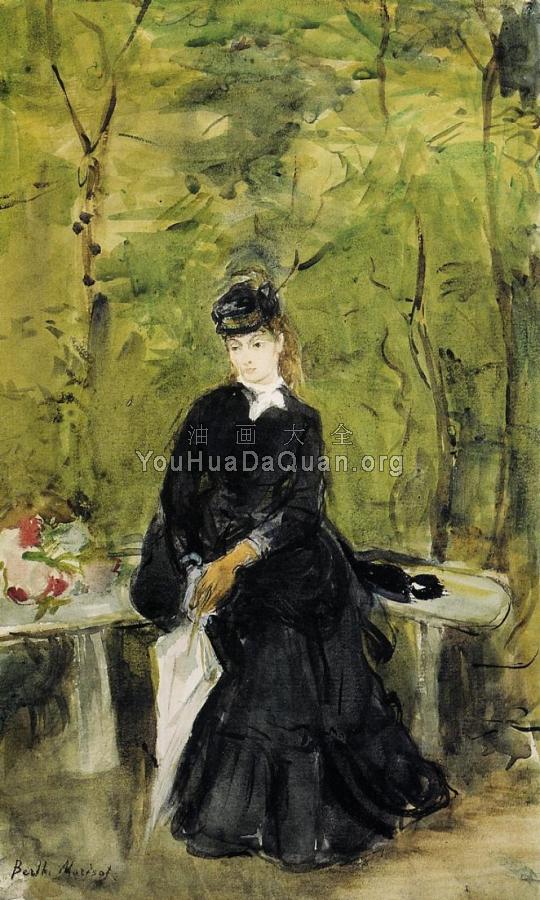 Young Lady Seated on a Bench - 贝尔特·摩里索特